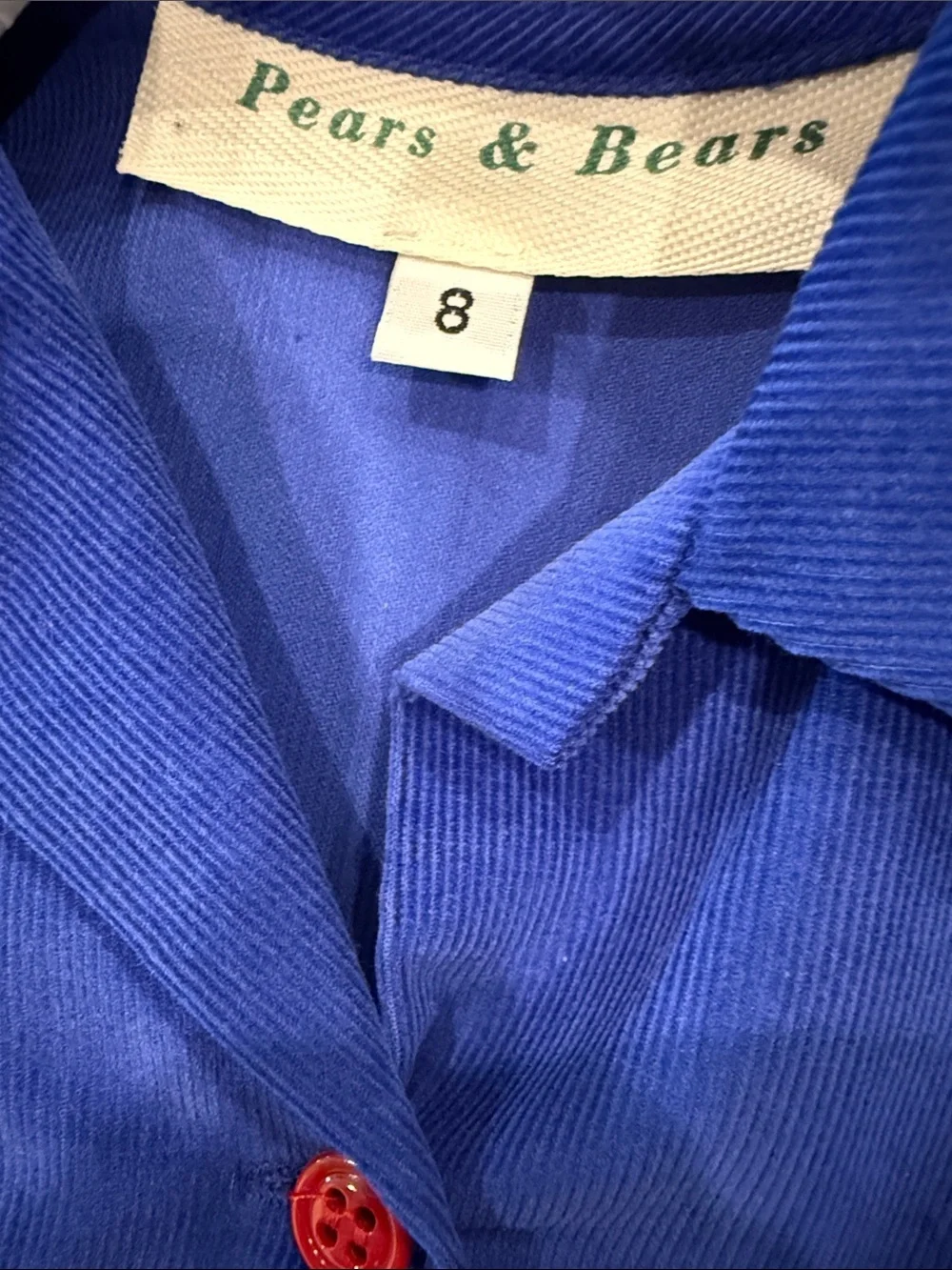 pears & bears royal corduroy